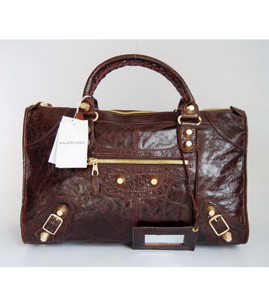 Balenciaga Work grande borsa a Coffee agnello